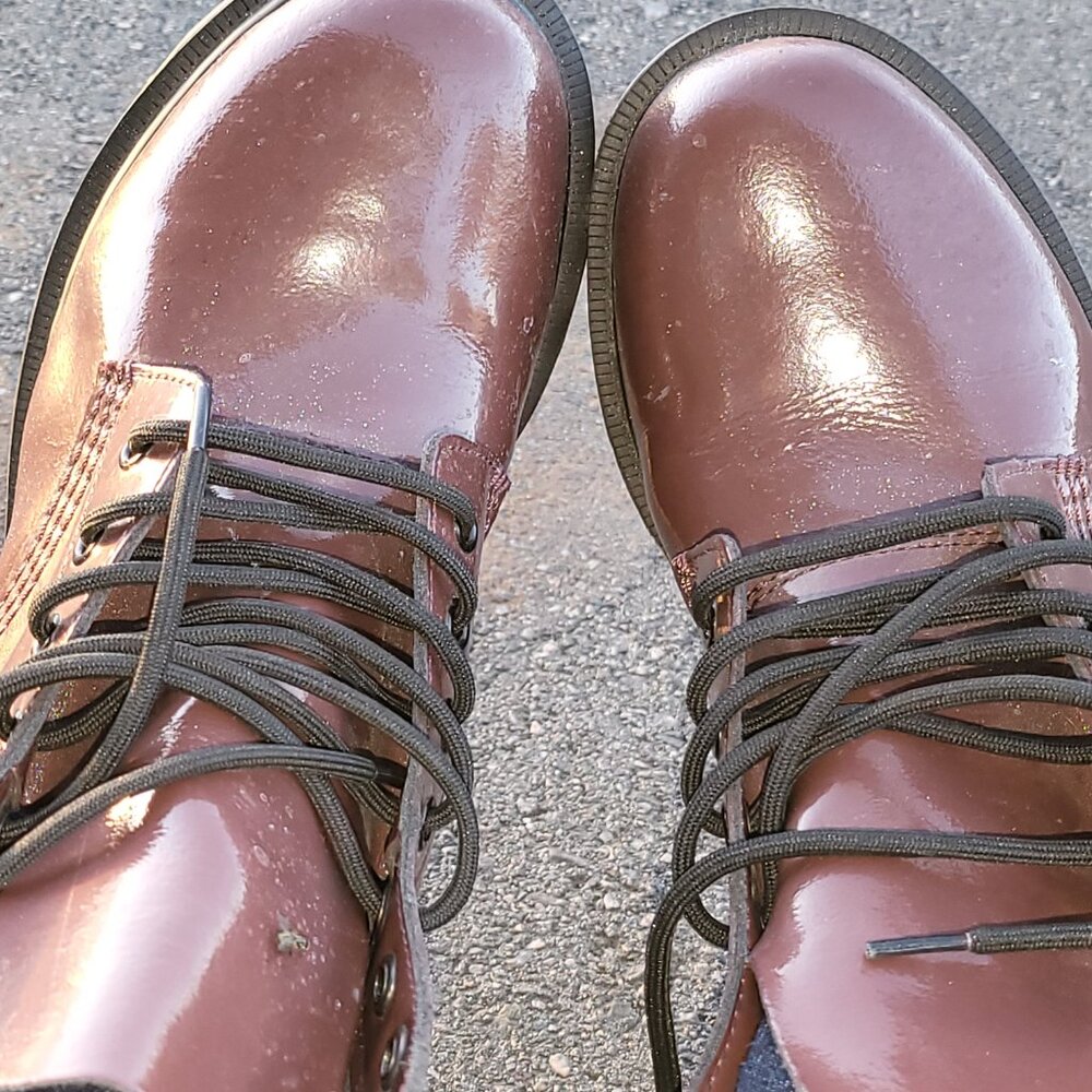 DR.MARTENS BRAND NEW 8 EYE LIMITED EDITION SPARKLE COMBAT BOOTS. - Picture 5 of 14